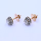 Caravanas oro 18k antiguas en 2 tonos con brillantes. Caravanas oro 18k antiguas en 2 tonos con brillantes.