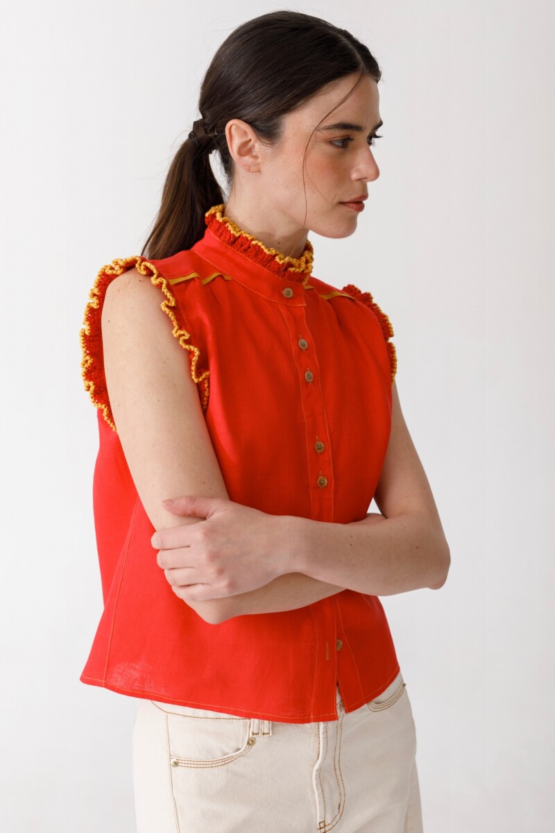 BLUSA CEREZA DETAIL Rojo