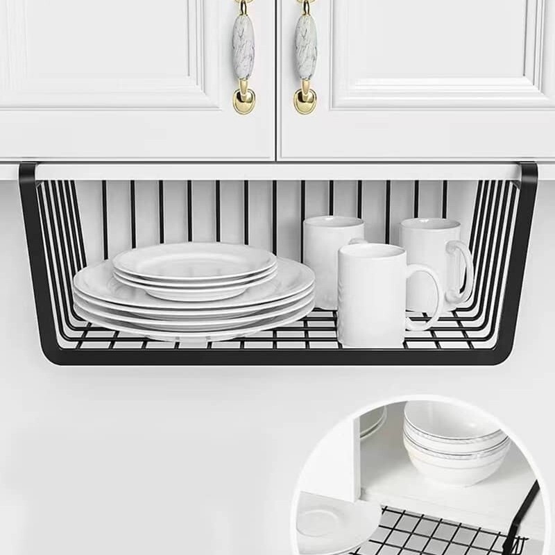 Cesta colgante organizadora para debajo estante armario Cesta colgante organizadora para debajo estante armario