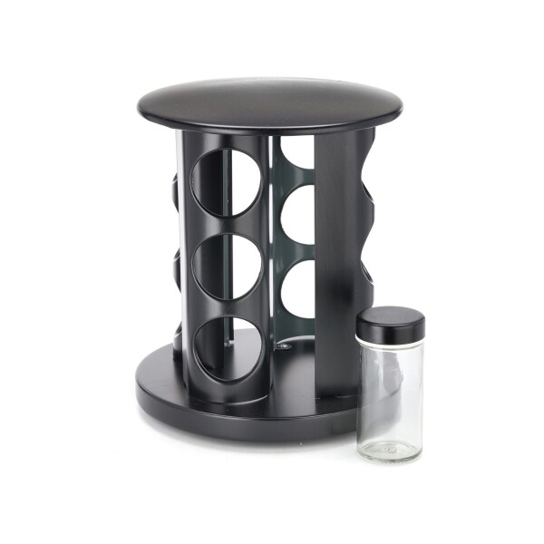 Especiero Giratorio 12 Frascos Vidrio Para Condimentos Cocina Acero Inoxidable Imback Negro Especiero Giratorio 12 Frascos Vidrio Para Condimentos Cocina Acero Inoxidable Imback Negro
