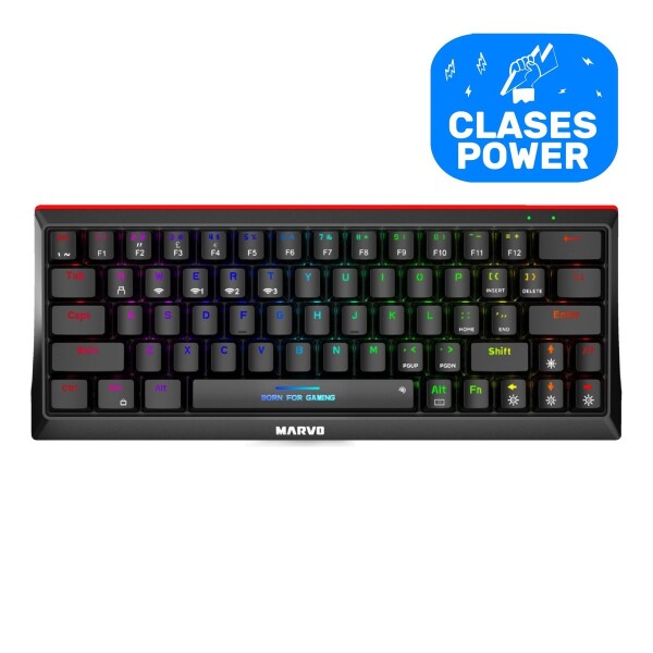 Teclado Gamer Marvo Mecánico Kg962w 60% TECLADO MARVO MECANICO KG962W 60% SW BLU