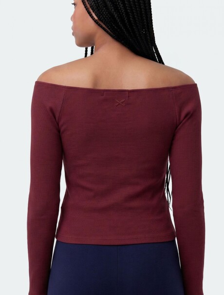 BLUSA JUVENIL DE MANGA LARGA CON HOMBROS DESCUBIERTOS BORDEAUX