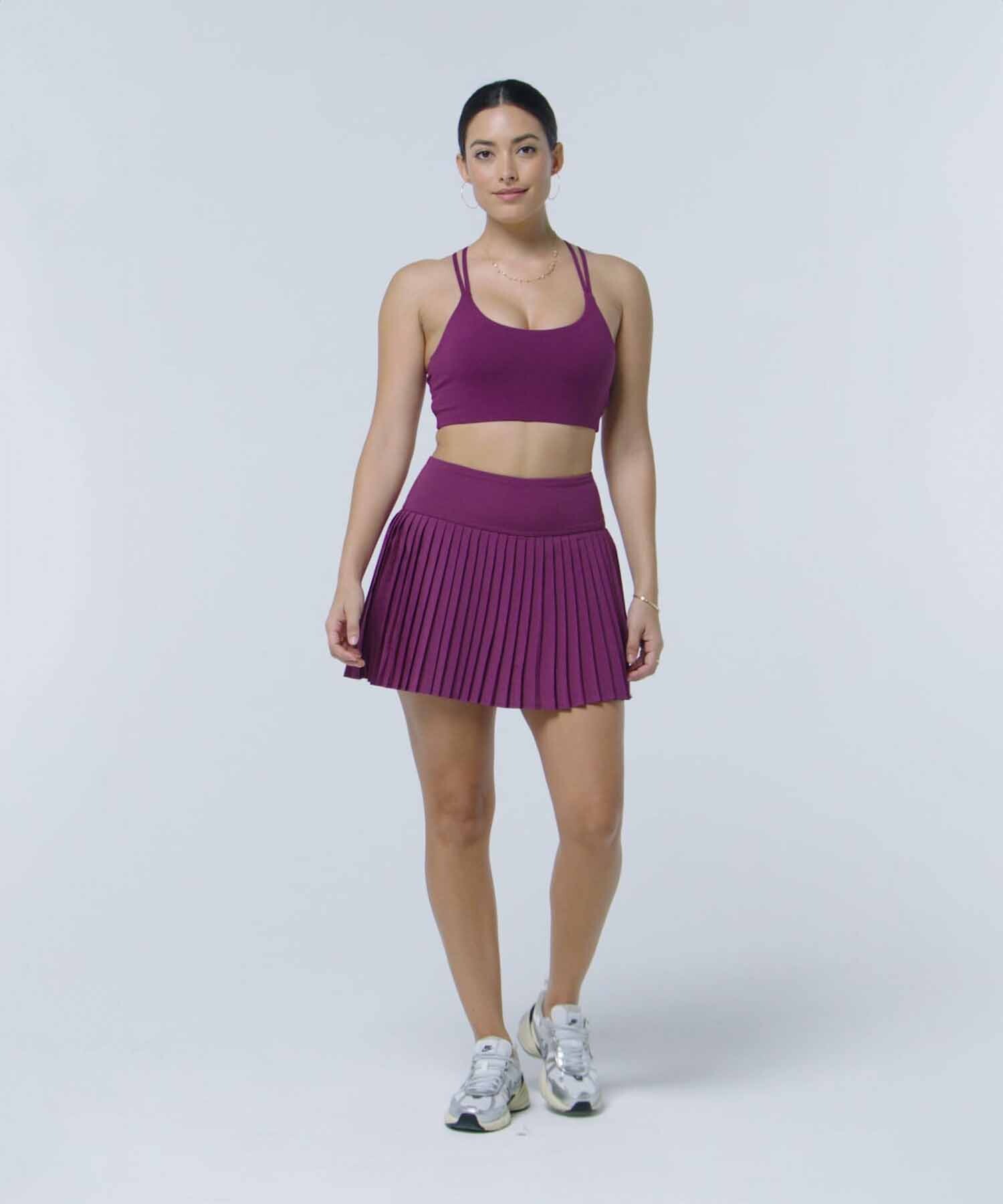 Falda Con Malla Hot Shot Pleated Skirt Classic Mini Mujer Black