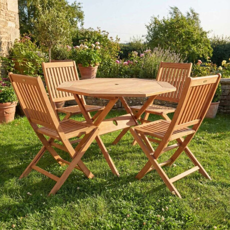 Conjunto 4 Sillas + Mesa Plegables para Patio Ipanema
