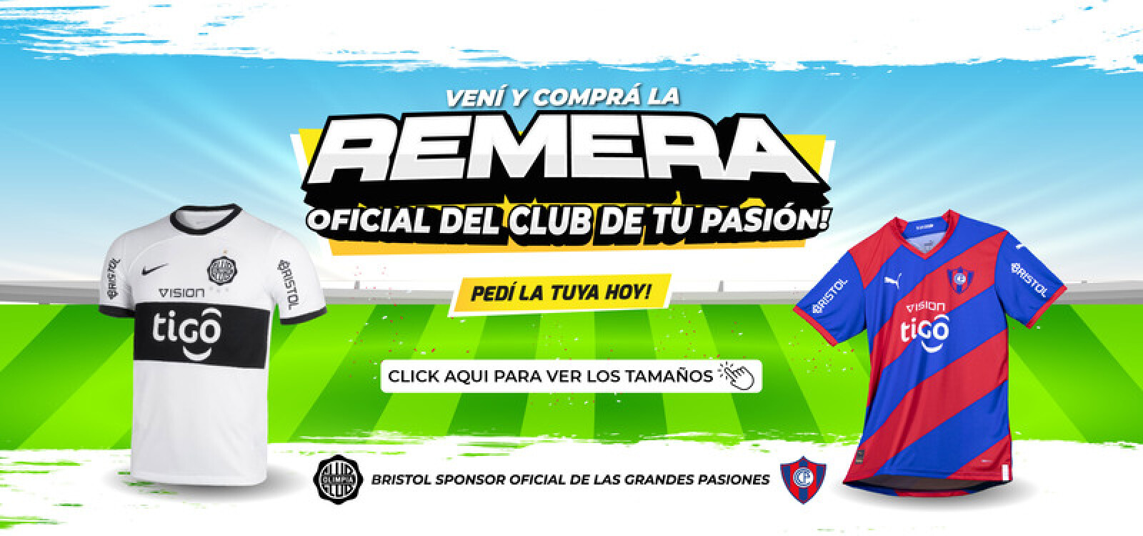 Vení y comprá la remera oficial del club de tu pasión