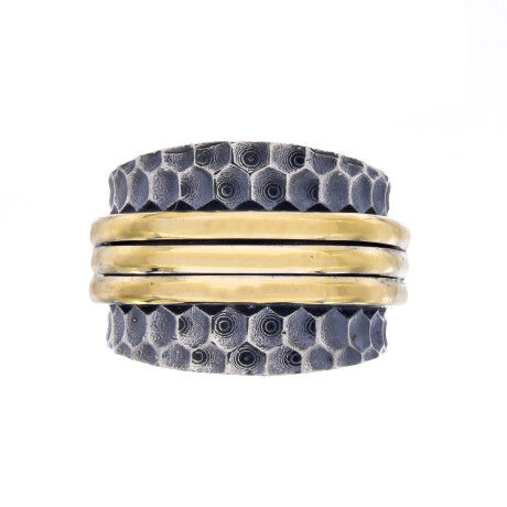 Anillo de plata 925 y double en oro 18 ktes. Anillo de plata 925 y double en oro 18 ktes.