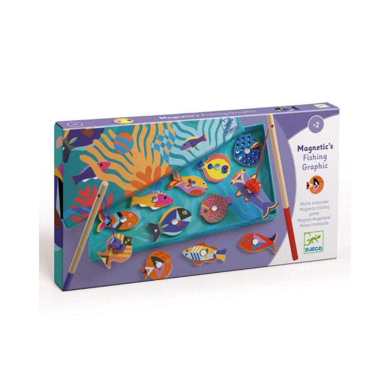 Juego de pesca magnética de madera Djeco +24m Juego De Pesca Magnética De Madera Djeco +24m