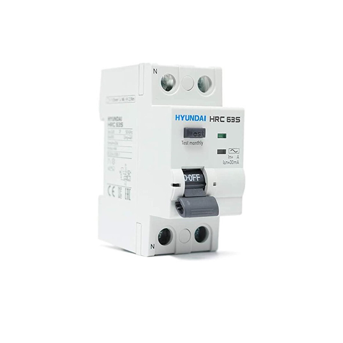 Llave diferencial din 2P 40A 30mA Clase AC STD - HY2040X 