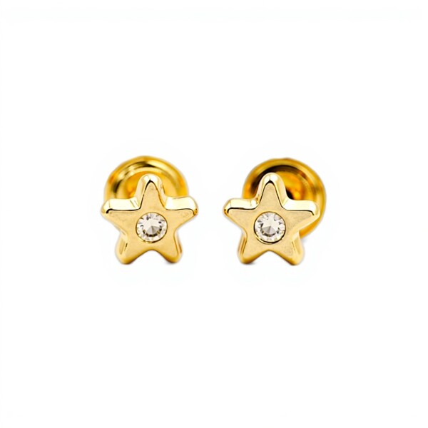 Abridores Estrellas-Oro Bajo-Zirconia-AB8009 conpiedra
