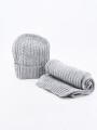 GORRO Y BUFANDA GRIS (V)
