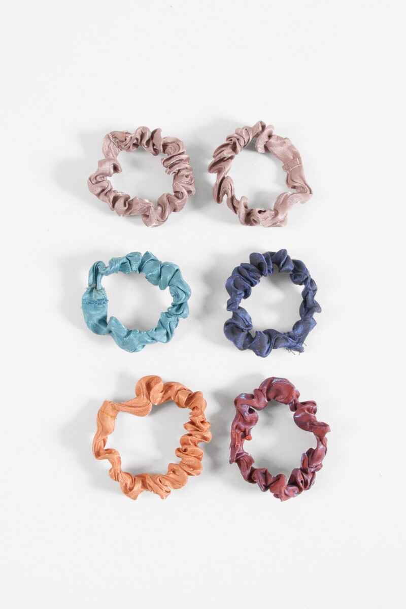 Set 6 gomitas scrunchie multicolor