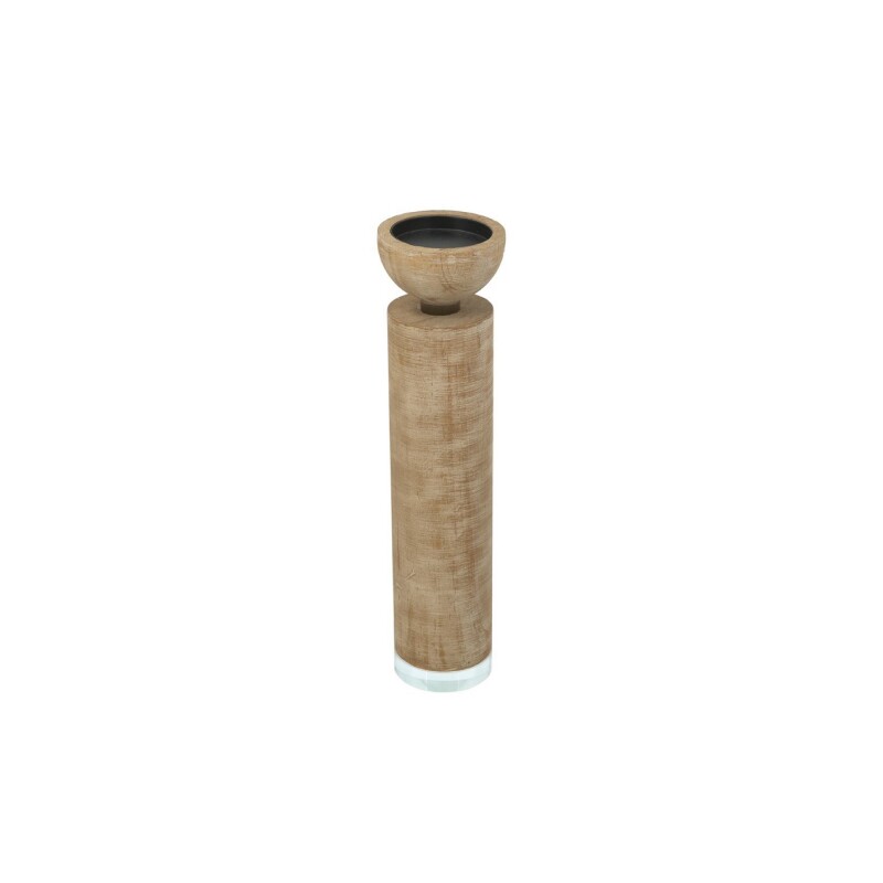 CANDELABRO ALTO MADERA Y VIDRIO 7.5x7.5x35.5CM CANDELABRO ALTO MADERA Y VIDRIO 7.5x7.5x35.5CM
