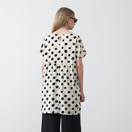 VESTIDO CASTAÑA Negro/Crudo