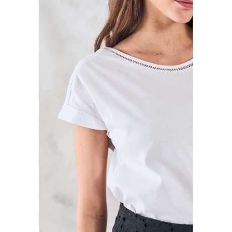 Remera Algodon Peinado Blanco