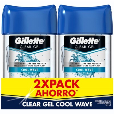 Desodorante Gillette en Barra Clear Gel Cool Wave X2 82 GR
