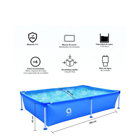Piscina Jilong 1125 L Estructural Rectangular 188X127 Jil017803