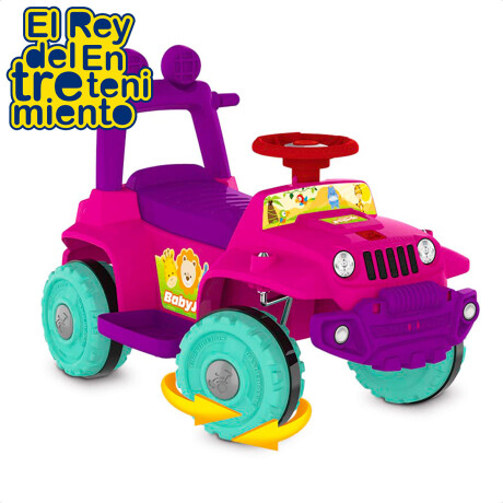 Buggy Jeep Auto C/Guía Y Ruedas Delanteras Giratorias Rosa