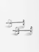 Pendientes Flor Con Circonitas - Plata De Ley 925 plateado