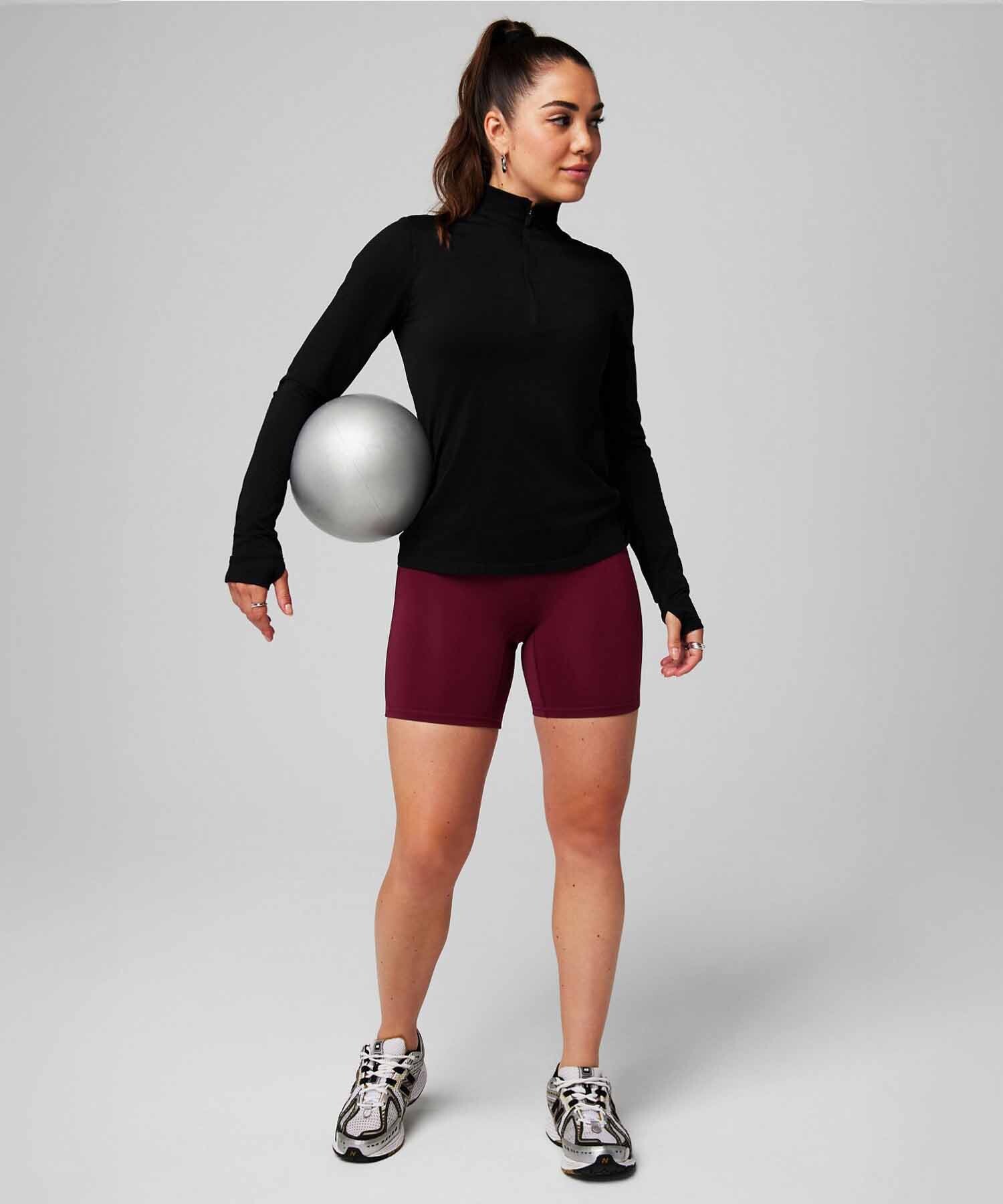 Polo Manga Larga Feather Tech+ Half-Zip Top Mujer Black