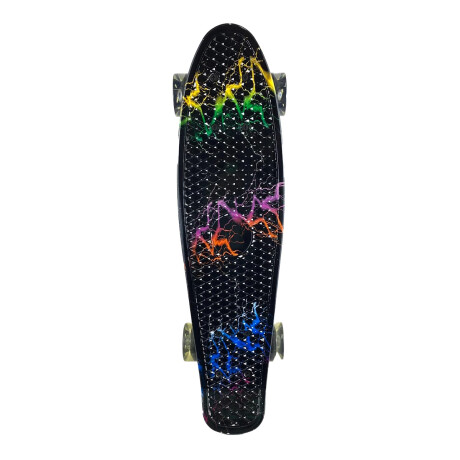 Skate Patineta Penny 55 Cm Con Diseño Negro Con Zigzag