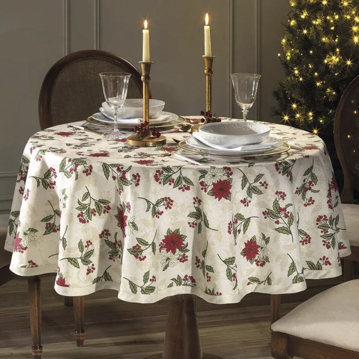 Mantel Redondo Dohler Celebra Navidad 160 cm - 95 