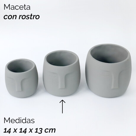 Maceta Con Rostro 14x14x13cm Unica