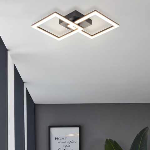 Lámpara de techo LED 20W neutra acero negro HUERTA EG1222