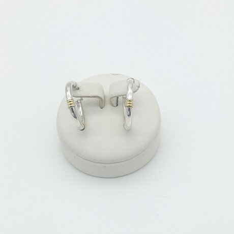 Aros de plata 925 y double en oro 18 ktes. Aros de plata 925 y double en oro 18 ktes.