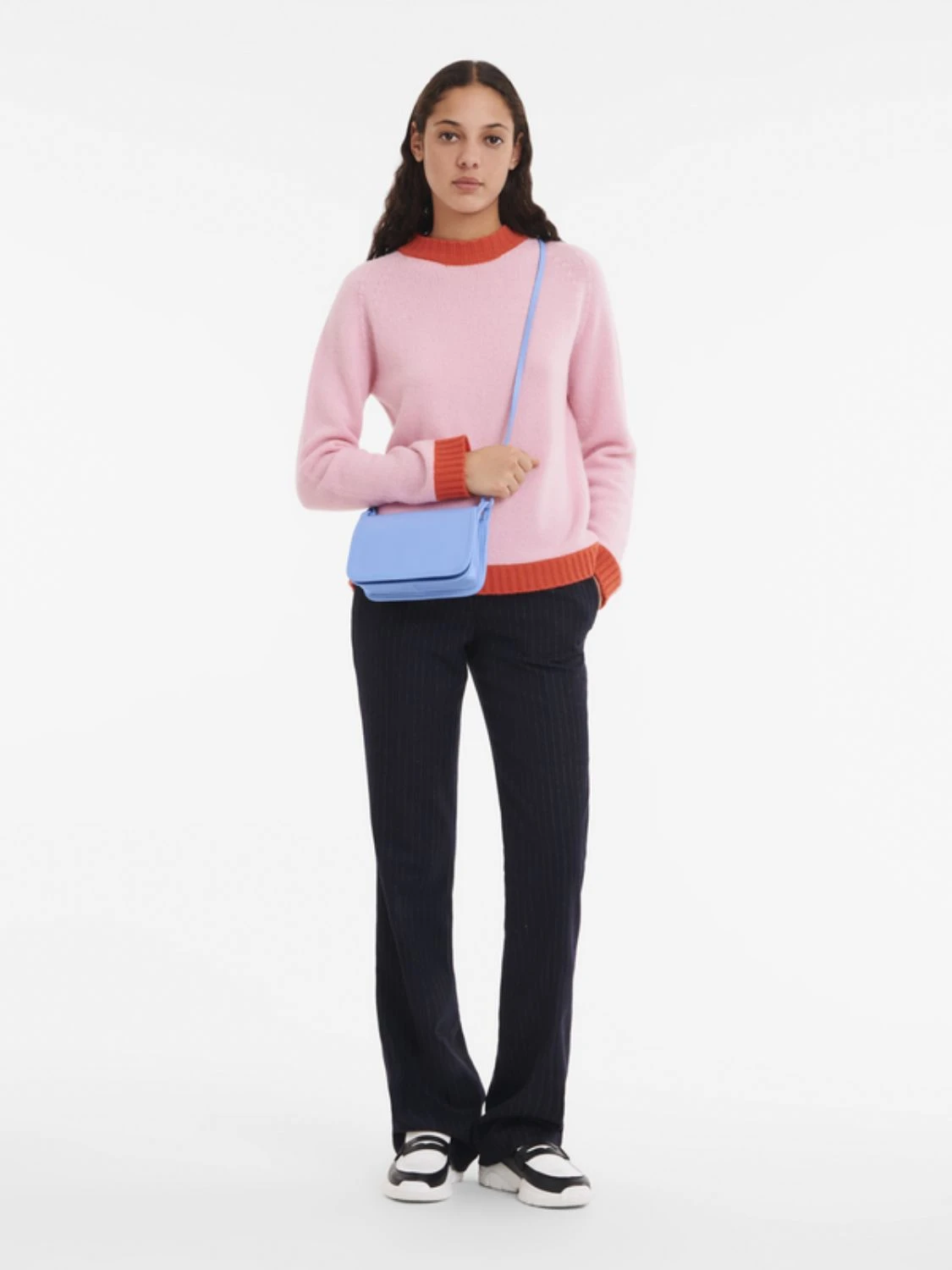 Longchamp -Cartera pequeña con solapa, Le Foulonné Celeste