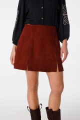Falda Leather Marina Bordeaux