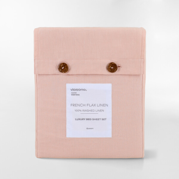 SÁBANA FRENCH FLAX LINEN ROSA - QUEEN