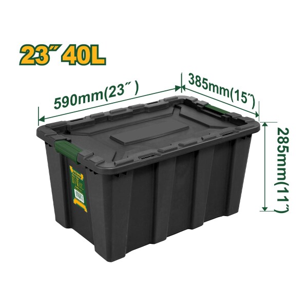 Contenedor Plástico Apilable 40L Negro Jadever Contenedor Plástico Apilable 40L Negro Jadever