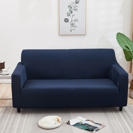 Funda Para Sofá 2 Cuerpos Cubre Sillón Lavable Azul Oscuro