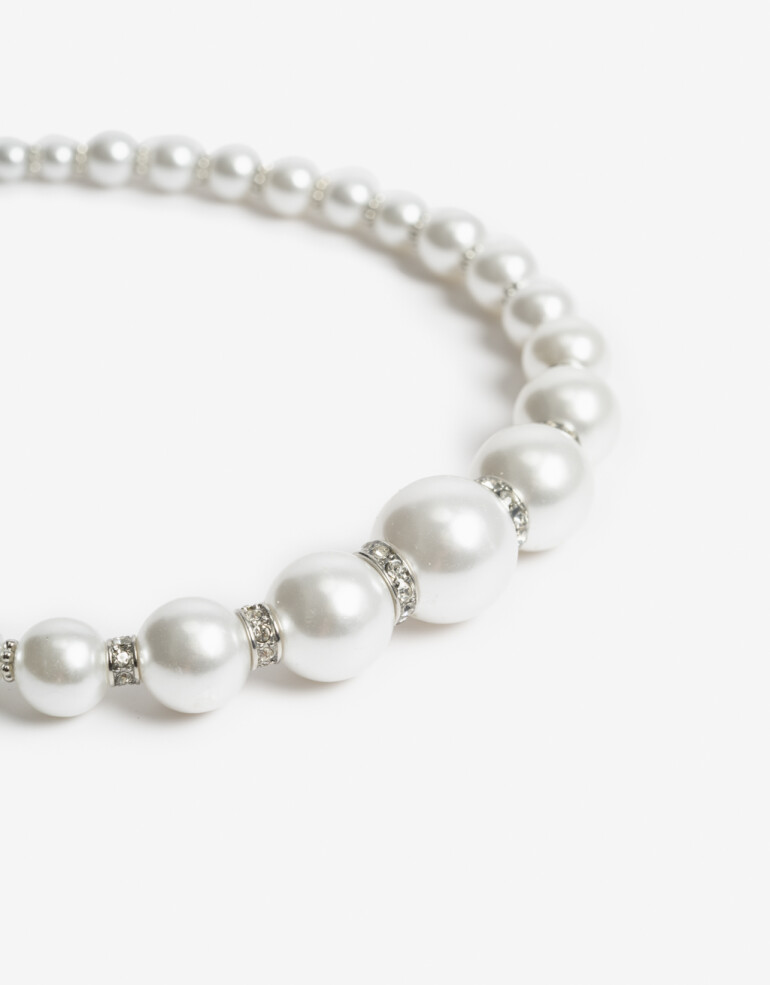 Collares Cortos Perla Collar Corto De Perlas - Blanco Crema