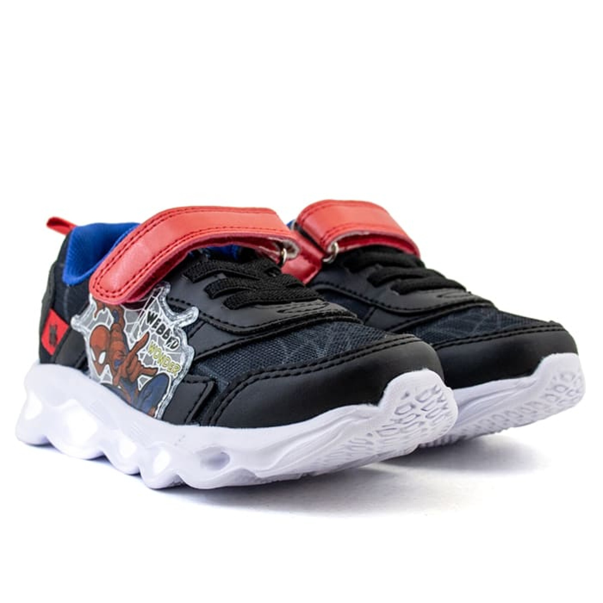 Championes Marvel Spiderman con luces de Ninos SPICFW23095 Negro rojo