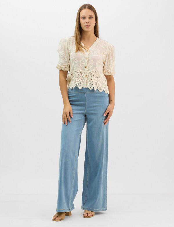 Jegging Estilo Palazzo Con Cintura Elástica JEAN CLARO
