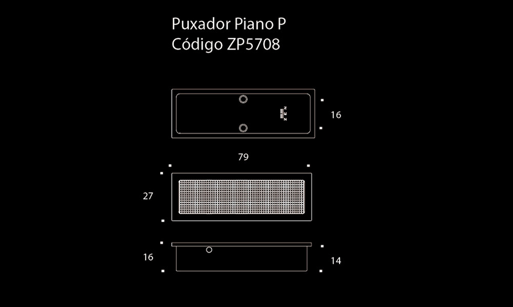 TIRADOR PIANO ZP5708.24 Tirador Piano Zp5708.24
