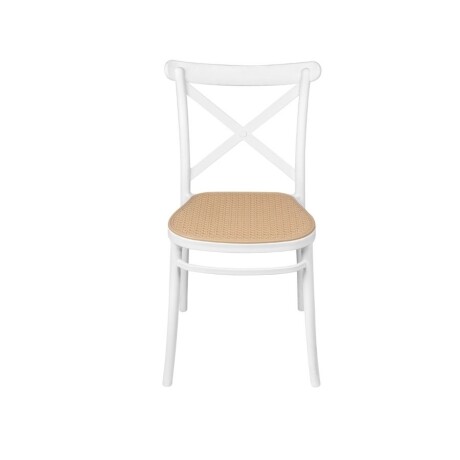 Kit x4 Silla Plats PP Simil Rattan Blanco/Beige