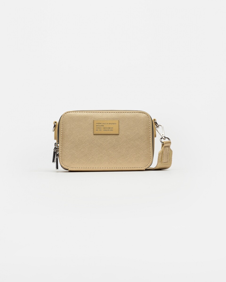 Mini Bag New Penny En Efecto Cuero Zaffiano - Oro 