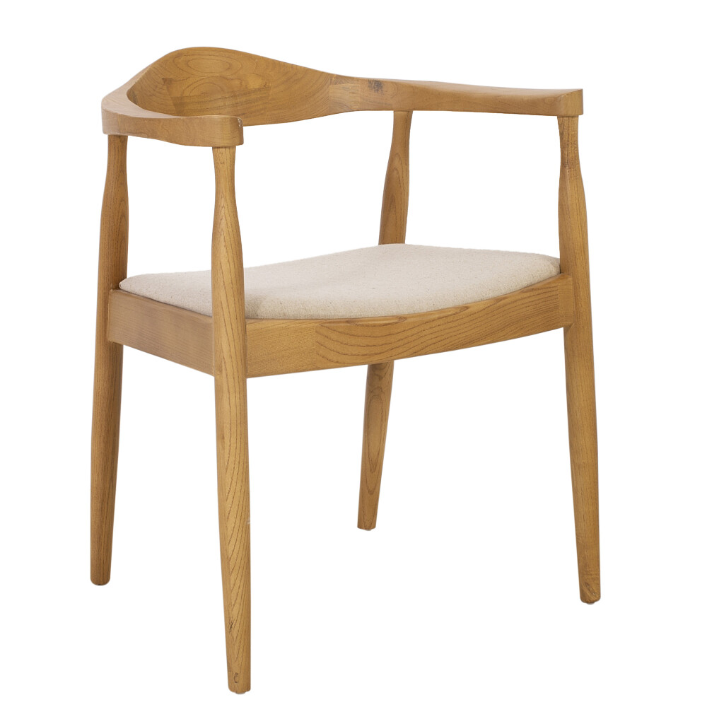 SILLA BUTACA DE COMEDOR MADERA NATURAL-BEIGE ELBOW
