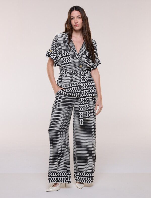 Conjunto Chaqueta Lazo & Pantalón NEGRO/CRUDO