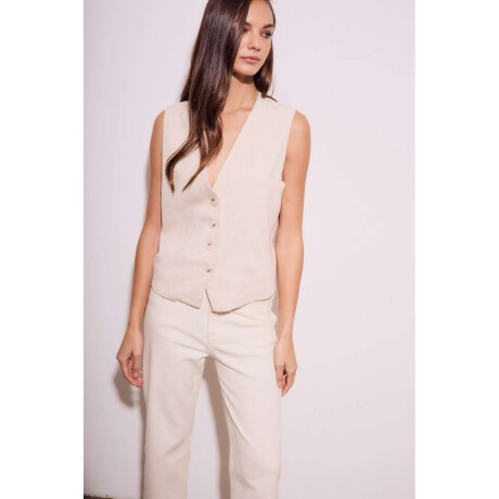 Chaleco Lino Nácar