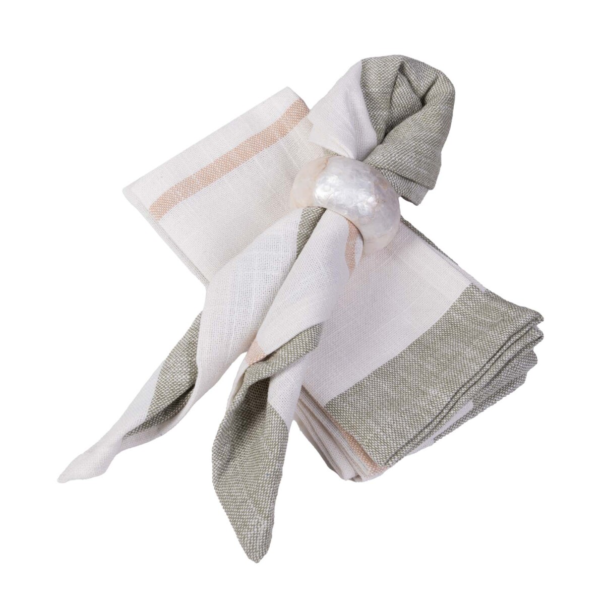 SET DE 2 SERVILLETAS METHONI 45*45 - LINO-Y-ALGODON GRIS/CRUDO 