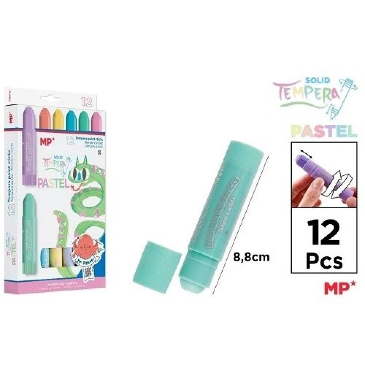 Tempera Solida Main Paper x 12 - Pastel 