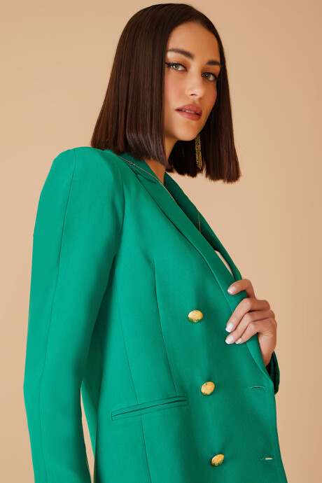 Blazer en Crepe Con Botones Verde