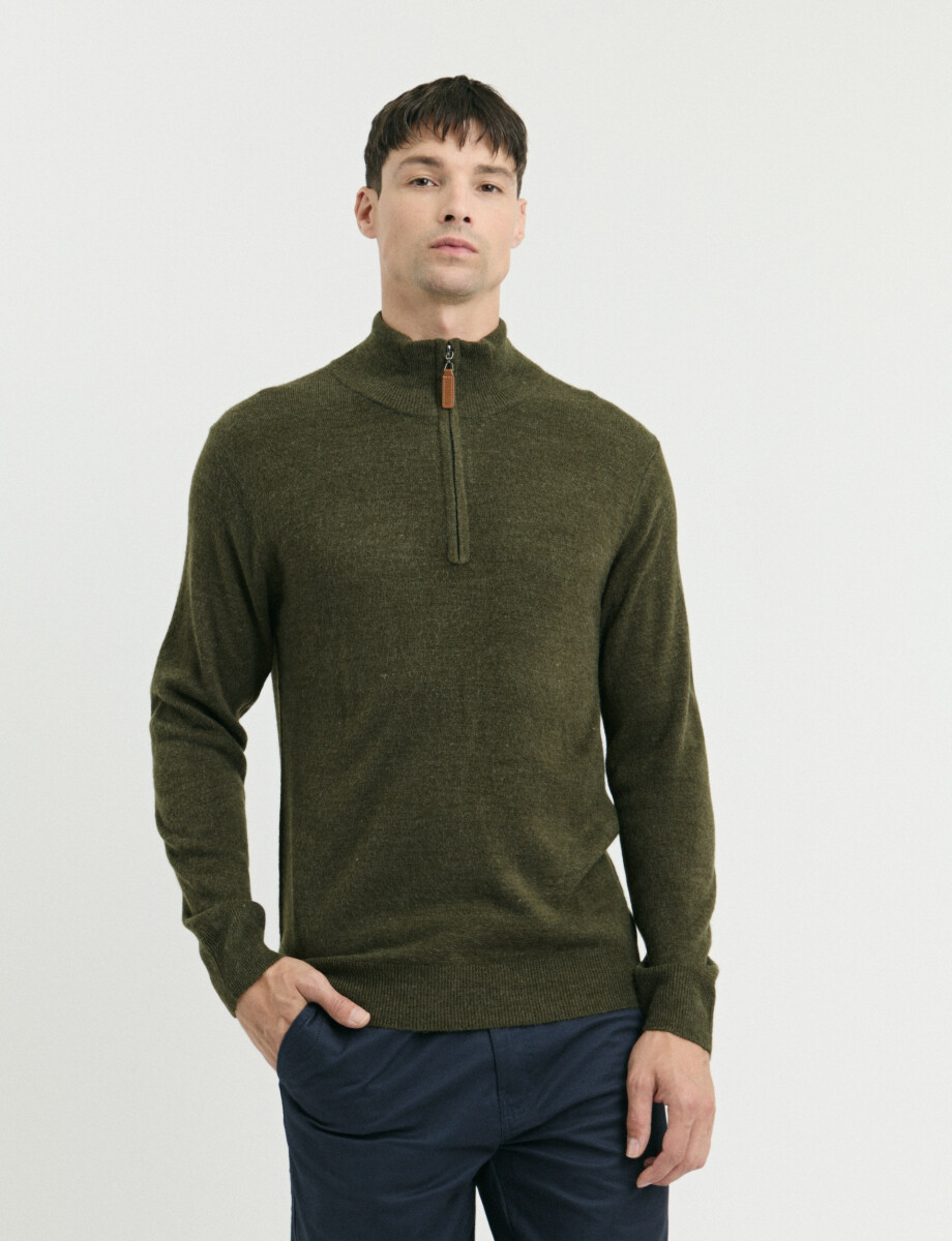 470415 REMERA HARRINGTON LABEL Verde Melange