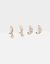 Aros Argollas Set Strass Set De Argollas Con Cubic - Dorado