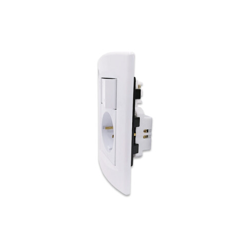 Plaqueta armada int.bipolar + schuko, blanco puro SK3478