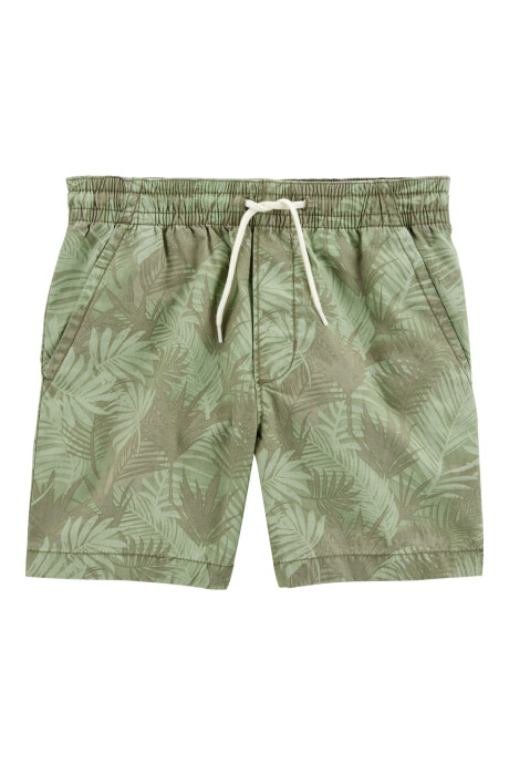 Short de algodón, estampado, verde Sin color