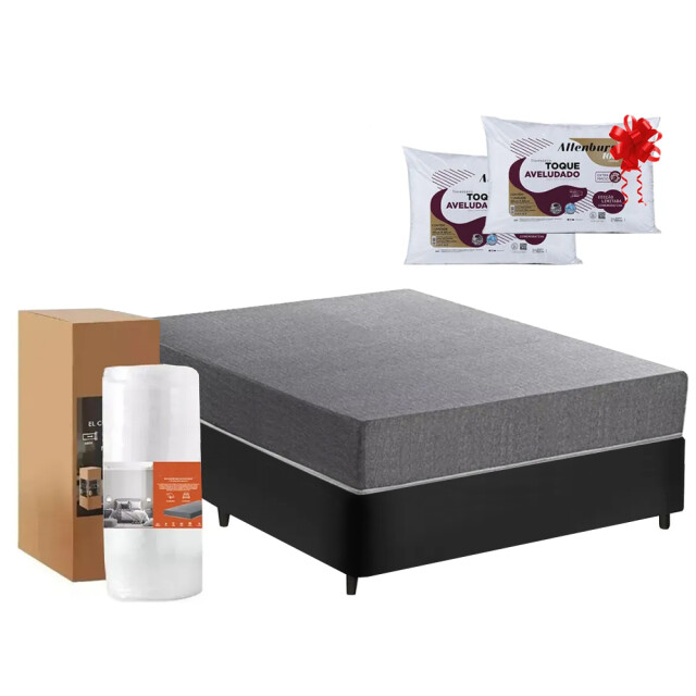 Sommier 2 plazas + 2 almohadas de regalo! Con colchón en caja Sommier 2 plazas + 2 almohadas de regalo! Con colchón en caja